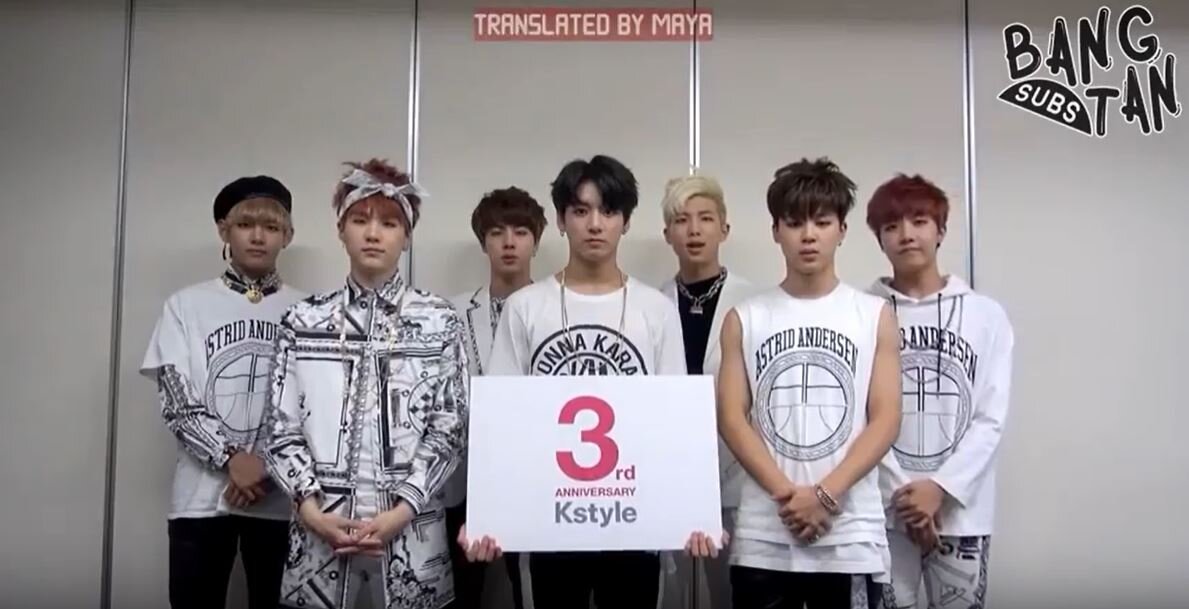 141224 【Kstyle 3rd Anniversary】 A Celebratory Message from BTS 